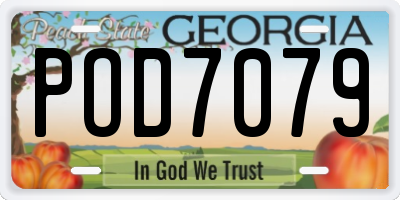 GA license plate POD7079