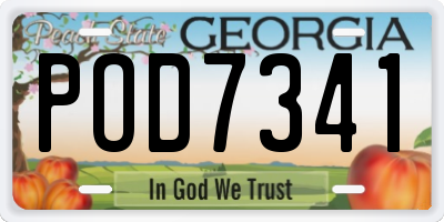 GA license plate POD7341