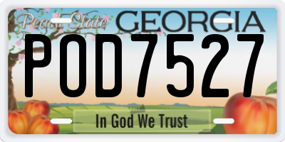 GA license plate POD7527