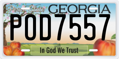 GA license plate POD7557