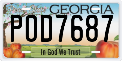 GA license plate POD7687