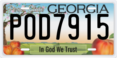 GA license plate POD7915