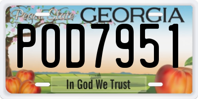 GA license plate POD7951
