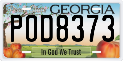 GA license plate POD8373