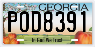 GA license plate POD8391