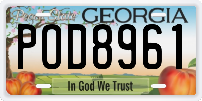 GA license plate POD8961