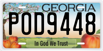 GA license plate POD9448