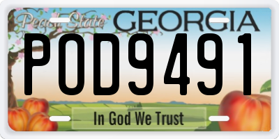 GA license plate POD9491