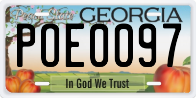 GA license plate POE0097