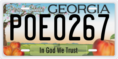 GA license plate POE0267