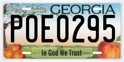 GA license plate POE0295
