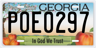 GA license plate POE0297
