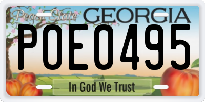 GA license plate POE0495
