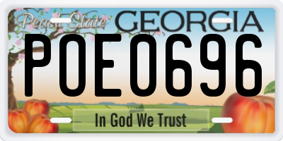 GA license plate POE0696