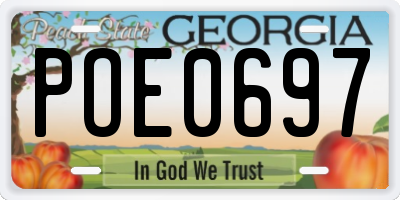 GA license plate POE0697