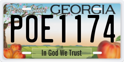 GA license plate POE1174
