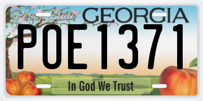 GA license plate POE1371