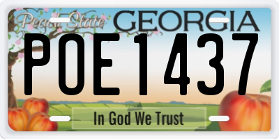 GA license plate POE1437