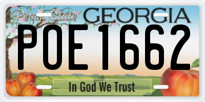 GA license plate POE1662