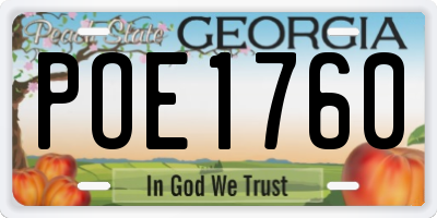 GA license plate POE1760