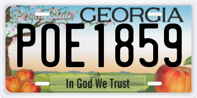 GA license plate POE1859