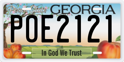 GA license plate POE2121