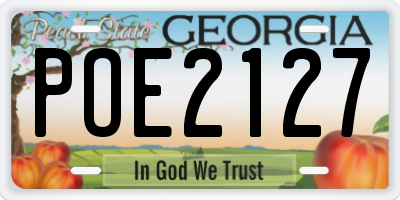 GA license plate POE2127