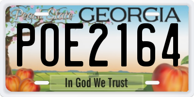 GA license plate POE2164