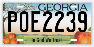 GA license plate POE2239