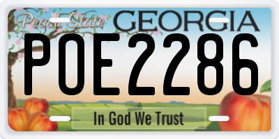 GA license plate POE2286