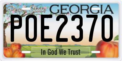 GA license plate POE2370