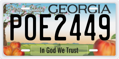 GA license plate POE2449