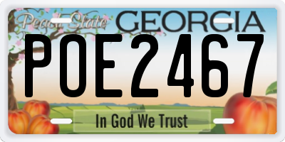 GA license plate POE2467