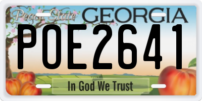 GA license plate POE2641