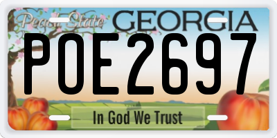 GA license plate POE2697