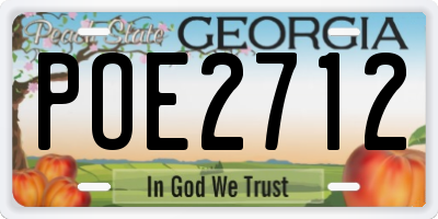 GA license plate POE2712