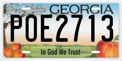 GA license plate POE2713
