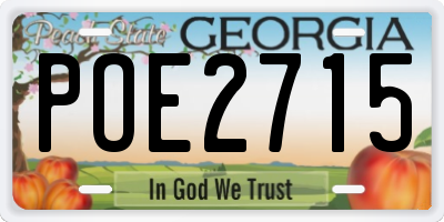 GA license plate POE2715