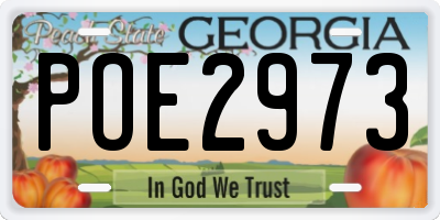 GA license plate POE2973