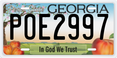 GA license plate POE2997