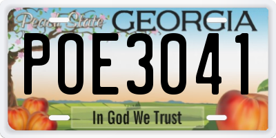 GA license plate POE3041