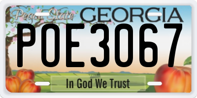 GA license plate POE3067