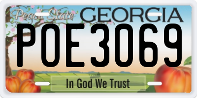 GA license plate POE3069