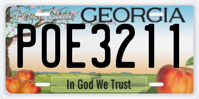 GA license plate POE3211
