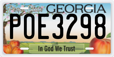GA license plate POE3298