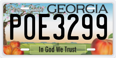 GA license plate POE3299