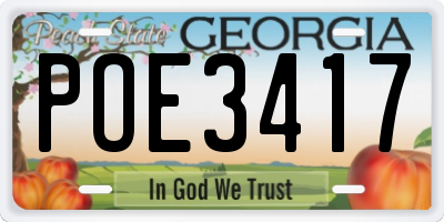 GA license plate POE3417