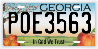GA license plate POE3563