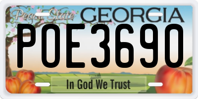 GA license plate POE3690