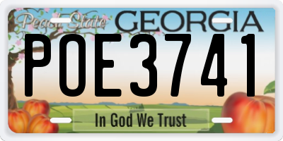 GA license plate POE3741